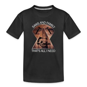 Carpenter, carpenter, carpenter, carpenter, craftsman, wood - Kids' Premium Organic T-Shirt - black - Front