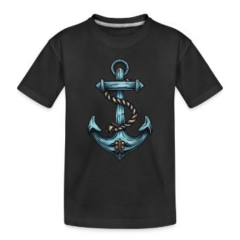Anker Hafen - Kinder Premium Bio T-Shirt - Schwarz - Vorne