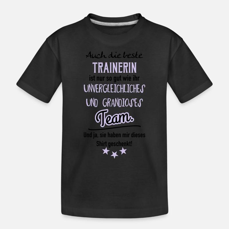 Beste Trainerin Shirt - Kinder Premium Bio T-Shirt - Schwarz
