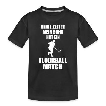 Floorball - Kinder Premium Bio T-Shirt - Schwarz - Vorne