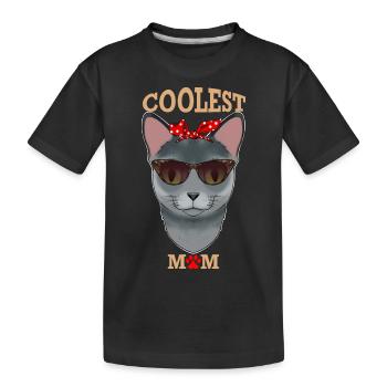 Chat bleu russe Maman I Chat le plus cool Maman I Russe - T-shirt bio Premium Enfant - noir - Devant