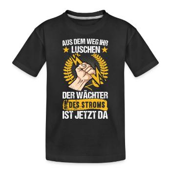 Elektriker Elektroniker Handwerker - Kinder Premium Bio T-Shirt - Schwarz - Vorne
