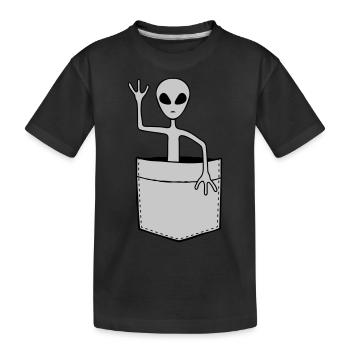 Shirt Bag Science Fiction Alien - Kids' Premium Organic T-Shirt - black - Front