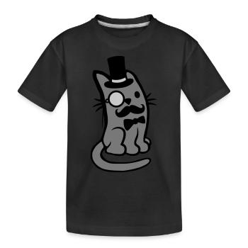 Sir Cat Bart Man - T-shirt bio Premium Enfant - noir - Devant