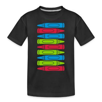 Beaucoup de crayons de cire cool design - T-shirt bio Premium Enfant - noir - Devant