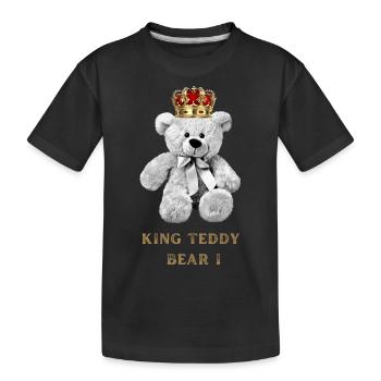 King Teddy Bear I - Kids' Premium Organic T-Shirt - black - Front