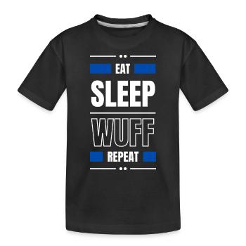 manger sommeil wuff chien répéter idée cadeau chien - T-shirt bio Premium Enfant - noir - Devant