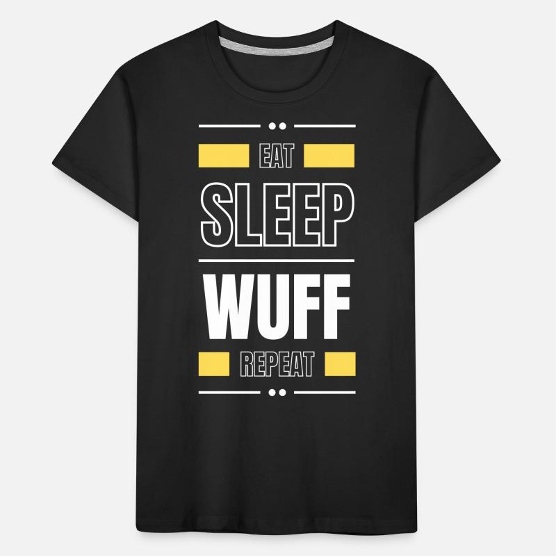eat sleep wuff repeat gift idea saying dog Kids' Premium Organic T-Shirt