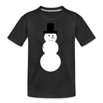 Schneemann - Kinder Premium Bio T-Shirt - Schwarz - Vorne