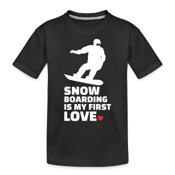 Ich Liebe Snowboarden Stilvolles - Kinder Premium Bio T-Shirt - Schwarz - Vorne