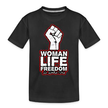 Woman Life Freedom | Faust and Persian script - Kids' Premium Organic T-Shirt - black - Front