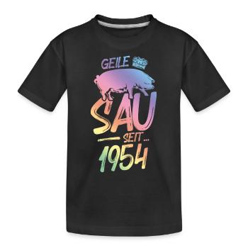 1954 Geile Sau - Kinder Premium Bio T-Shirt - Schwarz - Vorne
