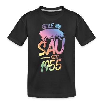 1955 Geile Sau - Kinder Premium Bio T-Shirt - Schwarz - Vorne
