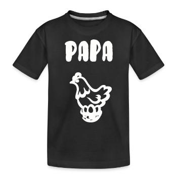 Papa Henne - Kinder Premium Bio T-Shirt - Schwarz - Vorne