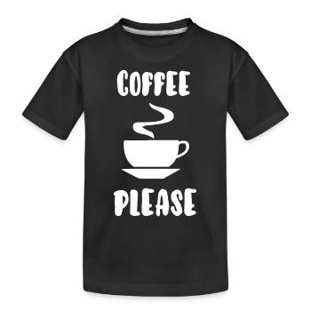 Kaffee bitte - Kinder Premium Bio T-Shirt - Schwarz - Vorne