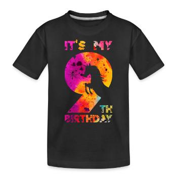 9TH BIRTHDAY UNICORN IT'S MY 9TH BIRTHDAY - Kids' Premium Organic T-Shirt - black - Front