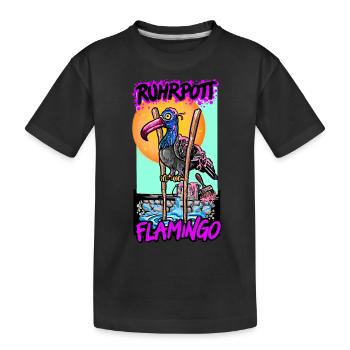 Ruhrpott Ruhrgebiet Taube Flamingo - Kinder Premium Bio T-Shirt - Schwarz - Vorne