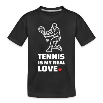 Ich Liebe Tennis - Kinder Premium Bio T-Shirt - Schwarz - Vorne