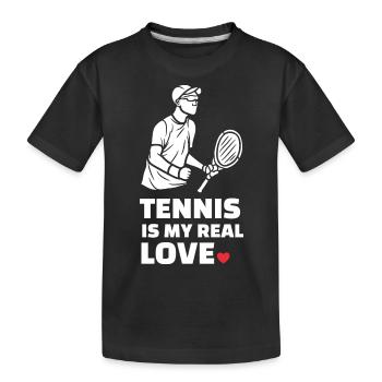 J’adore le tennis - T-shirt bio Premium Enfant - noir - Devant