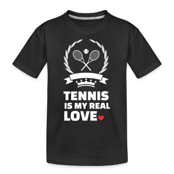 Ich Liebe Tennis - Kinder Premium Bio T-Shirt - Schwarz - Vorne