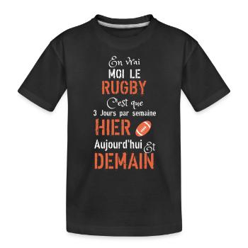 En vrai moi le rugby hier aujourd hui demain - T-shirt bio Premium Enfant - noir - Devant