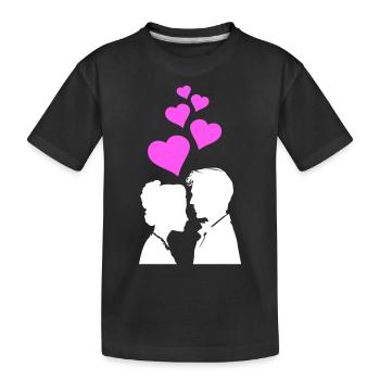 Mariage de couple Mariage de couple - T-shirt bio Premium Enfant - noir - Devant