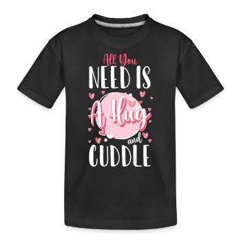 Liebe Teddybär Partner - Kinder Premium Bio T-Shirt - Schwarz - Vorne