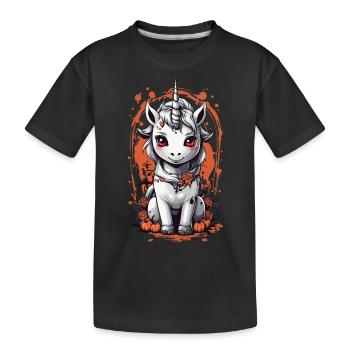 Licorne vampire fantomatique - Halloween Design - T-shirt bio Premium Enfant - noir - Devant