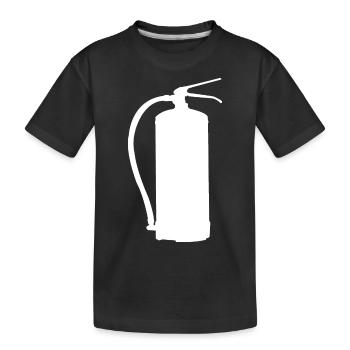 Fire extinguisher design - Safety First in style - Kids' Premium Organic T-Shirt - black - Front