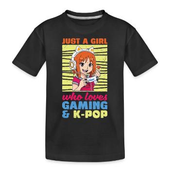 Juste une fille qui aime les jeux et la K Pop K Pop - T-shirt bio Premium Enfant - noir - Devant