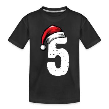 5 Numéro de Noël - T-shirt bio Premium Enfant - noir - Devant