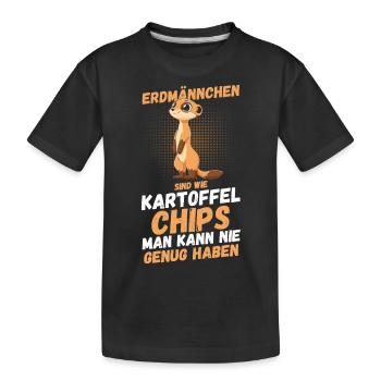 Erdmännchen - Kinder Premium Bio T-Shirt - Schwarz - Vorne