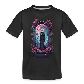 Gothic Anime Girl Victorian Kawaii Design - Kids' Premium Organic T-Shirt - black - Front