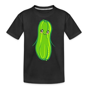 Eine süße Gemüse Gurke die lustigen Gurken - Kinder Premium Bio T-Shirt - Schwarz - Vorne