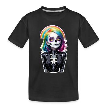 Halloween - Rock & Regenbogen - Kinder Premium Bio T-Shirt - Schwarz - Vorne