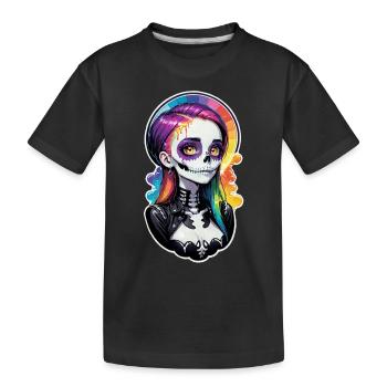 Halloween - Rock & Regenbogen - Kinder Premium Bio T-Shirt - Schwarz - Vorne