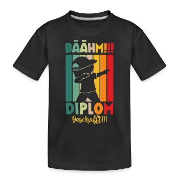 Diplom Geschafft 2024 - Kinder Premium Bio T-Shirt - Schwarz - Vorne
