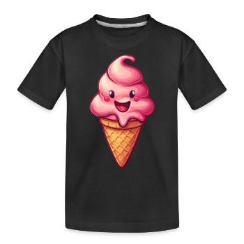 Lächelnde Eiskreation - Kinder Premium Bio T-Shirt - Schwarz - Vorne