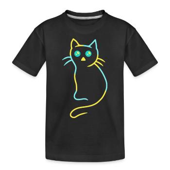 Bébé Kawaii Chat Chats Animaux Enfants Bébé - T-shirt bio Premium Enfant - noir - Devant