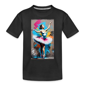 ballerina - Kinder Premium Bio T-Shirt - Schwarz - Vorne
