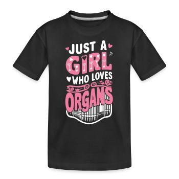 Pipe Organ Gift - Kids' Premium Organic T-Shirt - black - Front