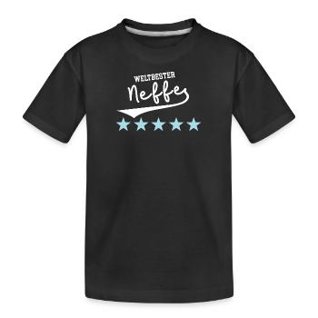 Neffe Beste Neffen Kinder Patenkinder Bruderkind - Kinder Premium Bio T-Shirt - Schwarz - Vorne