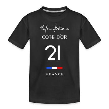 CÔTE D'OR Life 21 Dijon Bourgogne-Franche-Comté - T-shirt bio Premium Enfant - noir - Devant