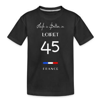 Life in LOIRET Number 45 Centre Val de Loire Franc - Kids' Premium Organic T-Shirt - black - Front