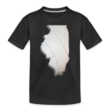 Illinois (USA) | echter Volleyball | Landkarte - Kinder Premium Bio T-Shirt - Schwarz - Vorne