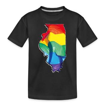Illinois (USA) | echte Flagge | LGBTQIA+ - Kinder Premium Bio T-Shirt - Schwarz - Vorne
