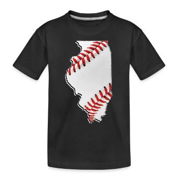 Illinois (United States) | real baseball | Map - Kids' Premium Organic T-Shirt - black - Front