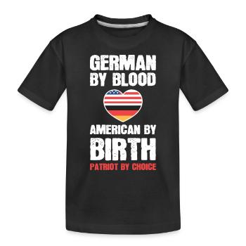 American German - Kids' Premium Organic T-Shirt - black - Front
