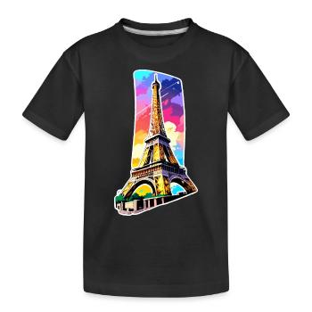 Eiffelturm #6 - Kinder Premium Bio T-Shirt - Schwarz - Vorne