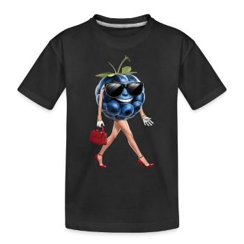 Frauen Heidelbeere - Kinder Premium Bio T-Shirt - Schwarz - Vorne